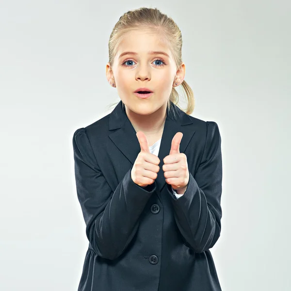 Geschäftsfrau zeigt Daumen hoch — Stockfoto