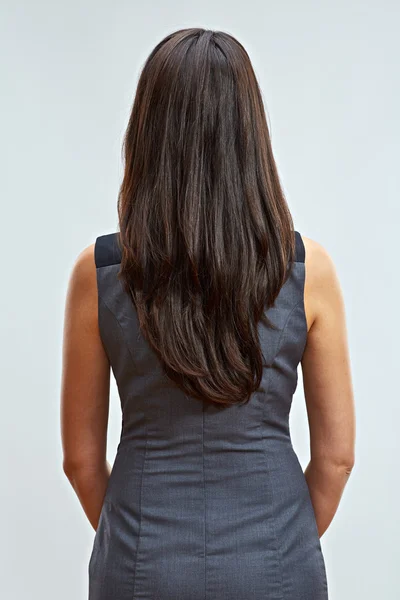 Obchodnice s dlouhými vlasy — Stock fotografie