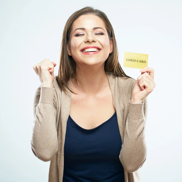 Mujer con tarjeta de crédito — Foto de Stock