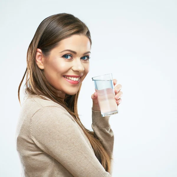 Mulher com vidro de água — Fotografia de Stock