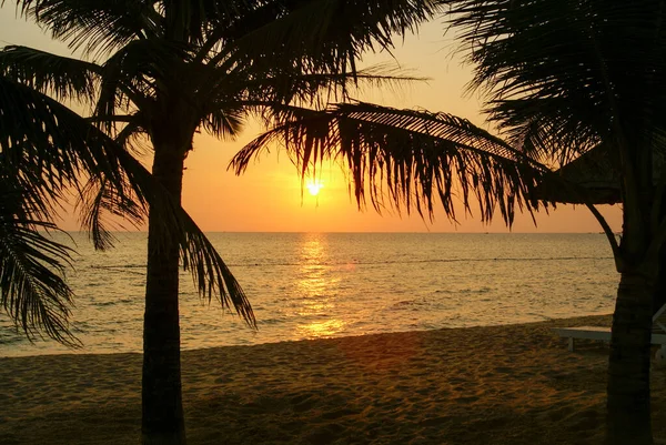 Sonnenuntergang Einem Tropischen Strand Phu Quoc Island Vietnam — Stockfoto