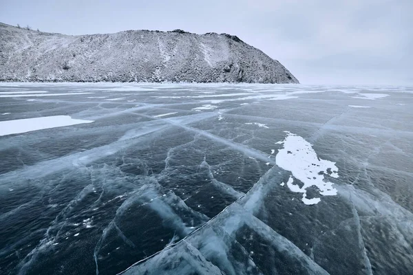 Glace Sur Lac Baïkal Région Irkoutsk Russie Image En Vente