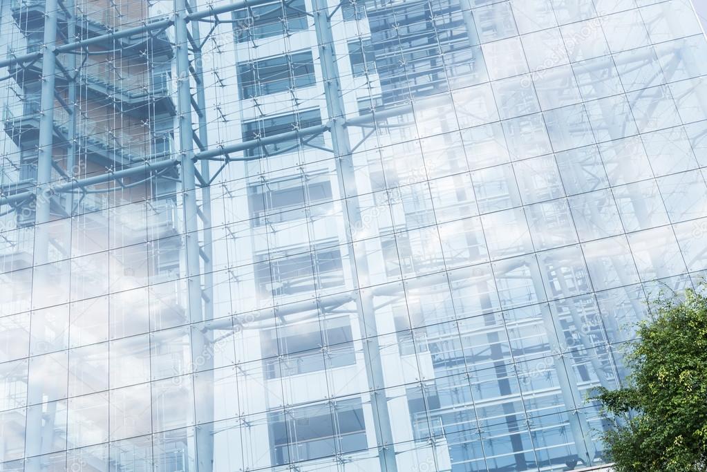 Modern high-rise building with a glass facade