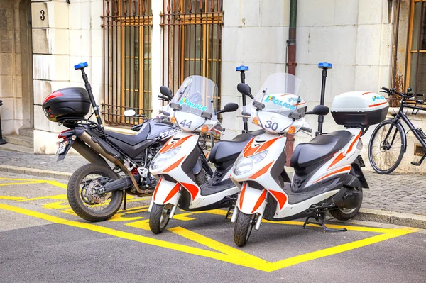 Police scooters. Geneva — Stock Photo, Image