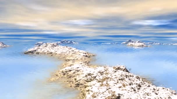 Fantasía planeta alienígena. Rocas y lago — Vídeos de Stock