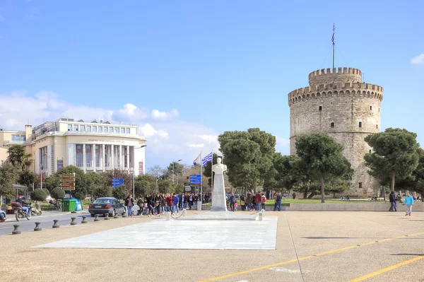 Salonik. Widok na białą wieżę i miasta — Zdjęcie stockowe