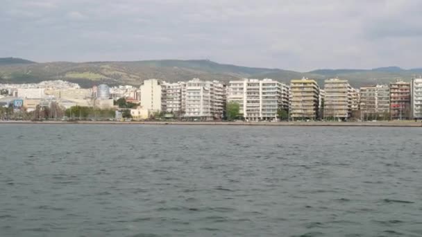 Panorama van de stad Thessaloniki — Stockvideo