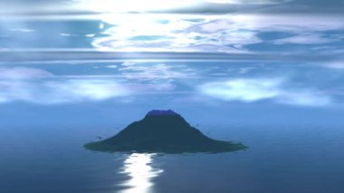 Fantezi uzaylı gezegenine. Kayalar ve göl