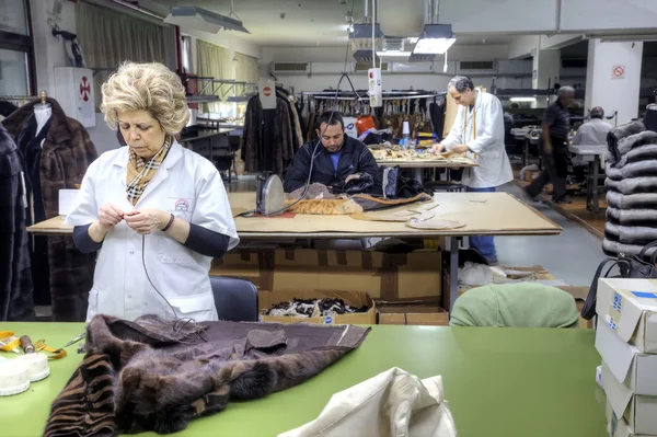 A fur factory is in city  Kastoria — Stock Photo, Image