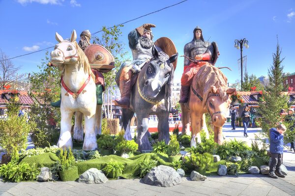 Three Bogatyrs. Theatre Square. Moscow.