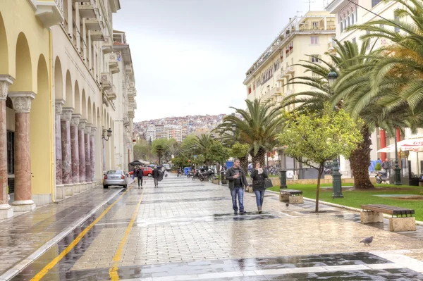 Thessaloniki. Rua Aristóteles no centro da cidade — Fotografia de Stock