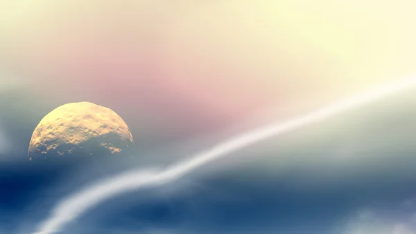 La luna è nello spazio. Rendering 3D — Foto Stock