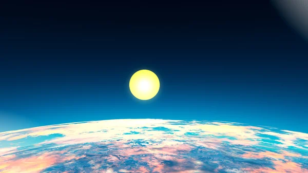Månen är i rymden. 3D-rendering — Stockfoto