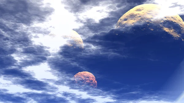 ファンタジー エイリアンの惑星。月。3 d イラストレーション — ストック写真