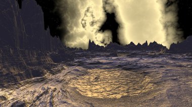 Fantezi uzaylı gezegenine. Ay. 3D render 