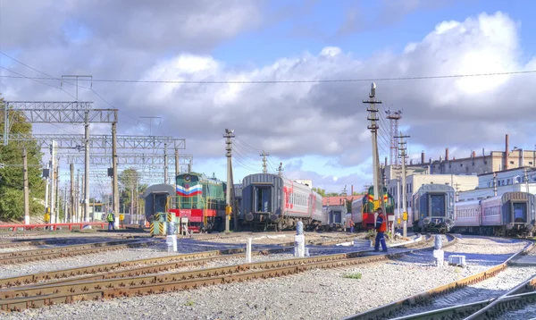 Saratov. Parkování vlak — Stock fotografie