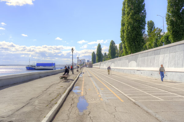 Саратов. Набережная космонавтов Стоковая Картинка