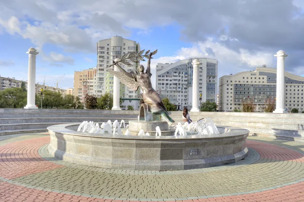 Staden Belgorod. Fontän av Nike — Stockfoto