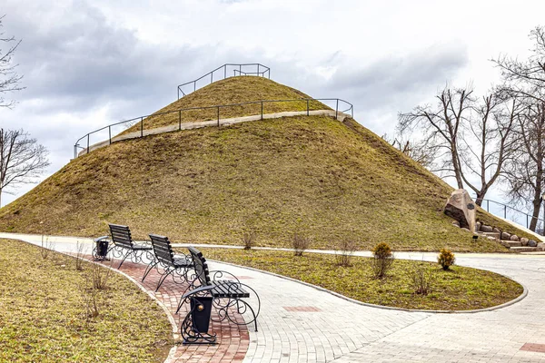 Het Hoogste Punt Stad Navahrudak Met Een Observatiedek Aan Top — Stockfoto