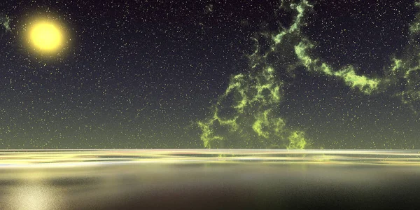 Sur Les Nuages Une Planète Étrangère Illustration — Photo