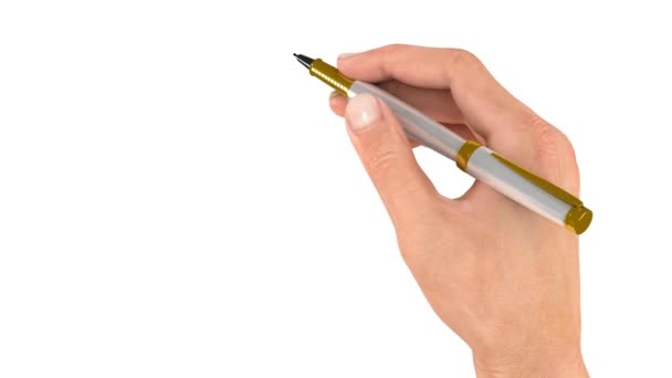 Kalem Resmin Ana Hatlarını Çizer Doodle Videosu Whiteboard Animasyonu Küçük — Stok video