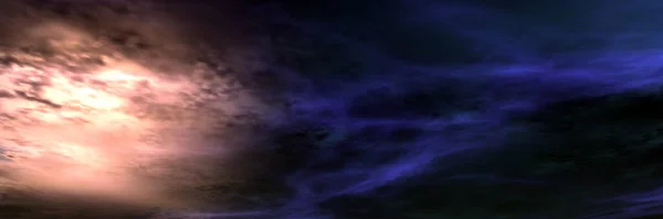 Atmosféra Planetě Mraky Obloze Cizí Planety Panorama Ilustrace — Stock fotografie