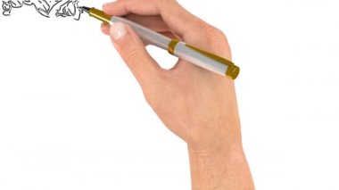 Kalem resmin ana hatlarını çizer. Doodle videosu mu Whiteboard animasyonu mu? Kaynar suyla dolu baharatlı şehriye. 