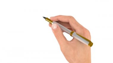Kalem resmin ana hatlarını çizer. Doodle videosu mu Whiteboard animasyonu mu? Beyaz zemin üzerinde tütsülenmiş tavuk budu olan vakum paketi.