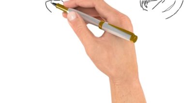Kalem resmin ana hatlarını çizer. Doodle videosu mu Whiteboard animasyonu mu? Kurumuş hurma ağacı. 