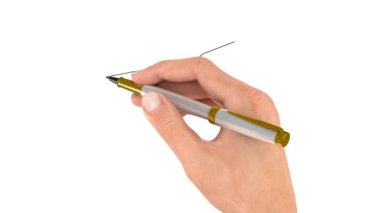 Kalem resmin ana hatlarını çizer. Doodle videosu mu Whiteboard animasyonu mu? Beyaz arkaplanda izole edilmiş hediye paketi için kurdele