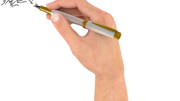 Der Stift Zeichnet Den Umriss Des Bildes Doodle Video Oder — Stockvideo