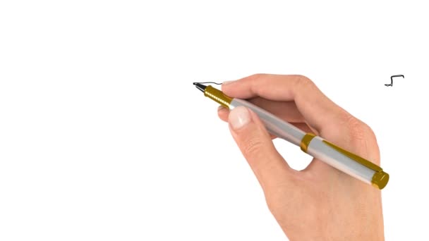 Kalem Resmin Ana Hatlarını Çizer Doodle Videosu Whiteboard Animasyonu Lkbaharın — Stok video