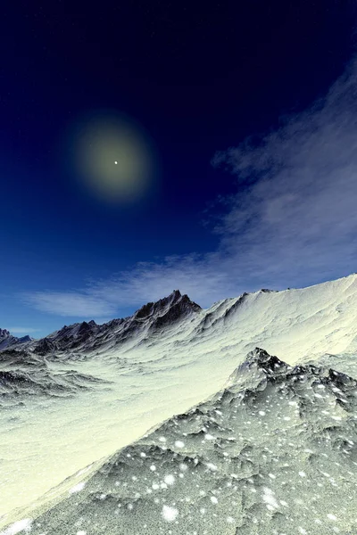 Planète Extraterrestre Fantastique Montagne Illustration — Photo