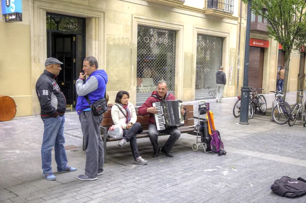 San sebastian. sokak müzisyeni — Stok fotoğraf