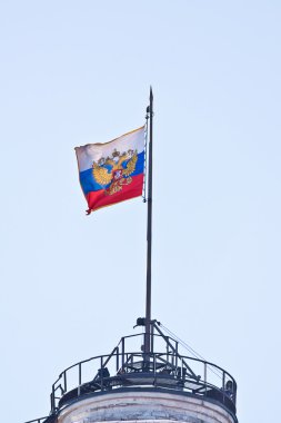 Moskova. Kremlin. Rusya'nın Devlet bayrağı 