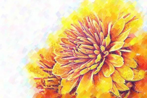 Krysantemum. stiliserade under målning. pastell — Stockfoto