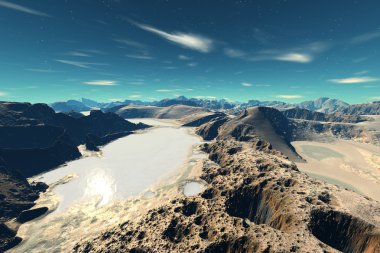 3D render fantezi yabancı gezegen