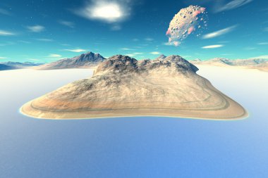 3D render fantezi yabancı gezegen