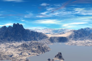 3D render fantezi yabancı gezegen