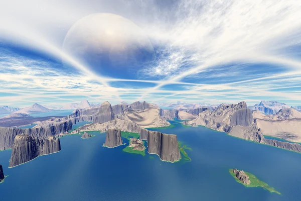 3d renderizado planeta alienígena fantasía —  Fotos de Stock