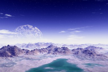 3D render fantezi yabancı gezegen 