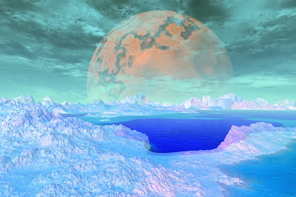 3D utsmält fantasy främmande planet — Stockfoto