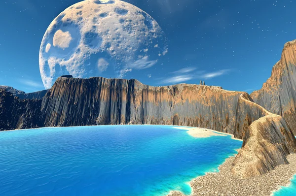 3D-gerenderde fantasie buitenaardse planeet — Stockfoto
