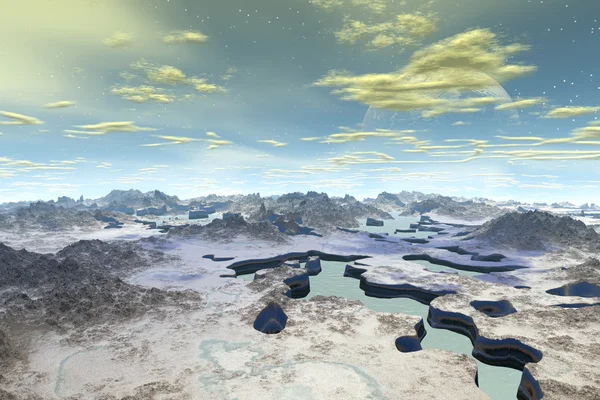 3D render fantezi yabancı gezegen — Stok fotoğraf