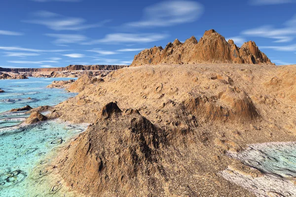 3D utsmält fantasy främmande planet. Rocks — Stockfoto