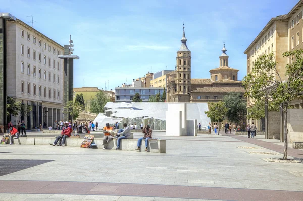 Saragossa. Alan Plaza del Pilar — Stok fotoğraf