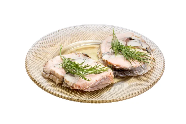 Smoked fish with dill — Stock Photo, Image