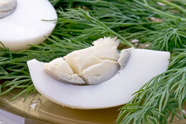 Egg with a dill — Stock Photo, Image