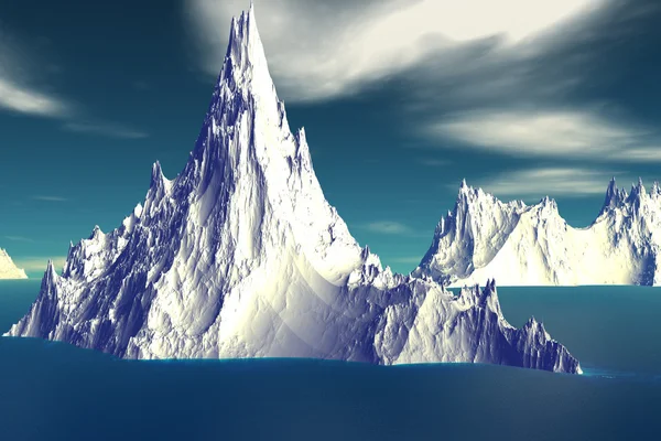 3D renderizado planeta alienígena fantasia. Iceberg. — Fotografia de Stock