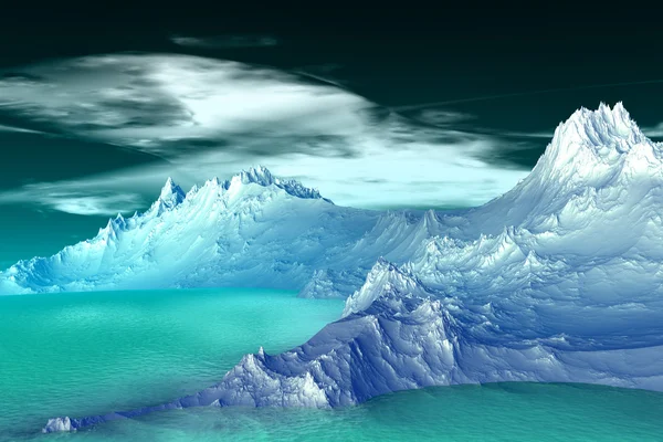 3D render fantezi uzaylı gezegenine. Highlands 